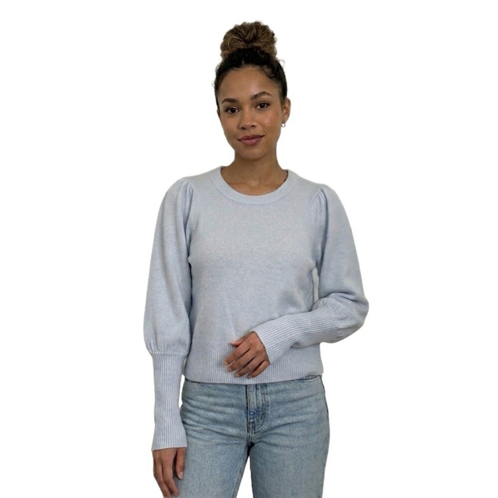 CeCe Light Blue Balloon Sleeve Knit Sweater NWT